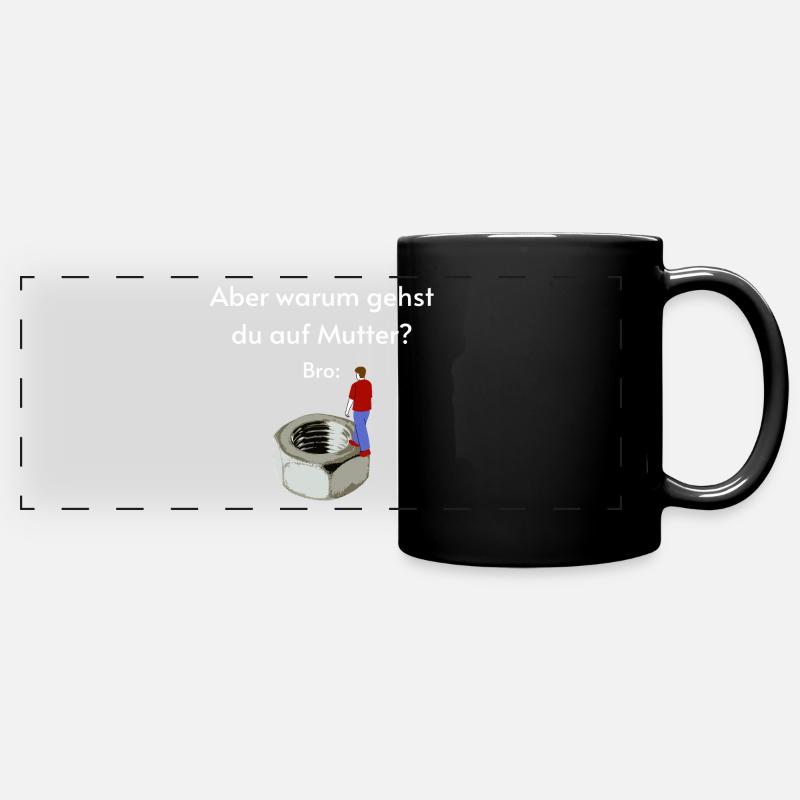 Lustiges Wortspiel - Panorama-Tasse farbig - Schwarz