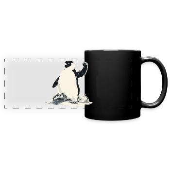 Résistez à la protestation Grunge des Pingouins - Mug panoramique uni - noir - Devant