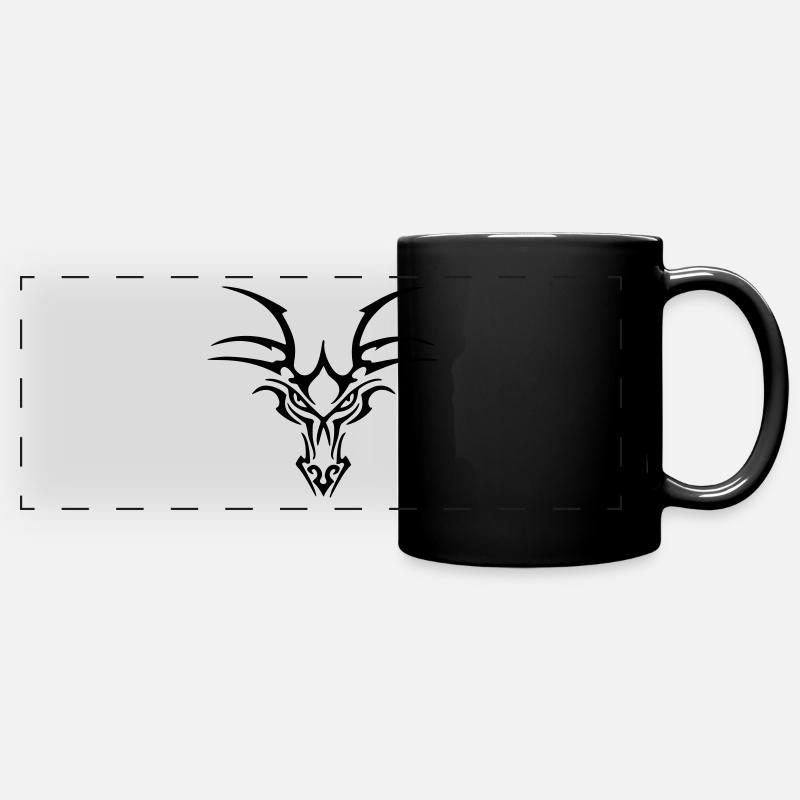 Tribal Dragon Head - Full Colour Panoramic Mug - black