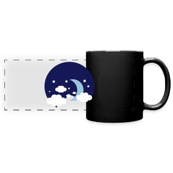 Mond - Panorama-Tasse farbig - Schwarz - Vorne