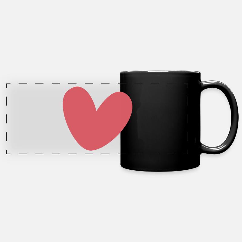 heart - Full Colour Panoramic Mug - black