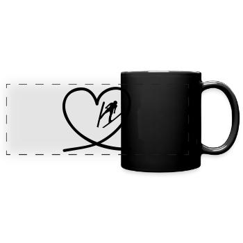 I love Skispringen - Panorama-Tasse farbig - Schwarz - Vorne