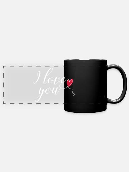 i love you - Panorama-Tasse farbig - Schwarz