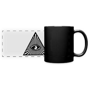 all seeing eye - mysticism - Full Colour Panoramic Mug - black - Front