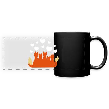 Fuchs family fox family famille renard - Full Colour Panoramic Mug - black - Front