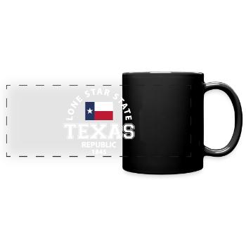 Texas - Panorama-Tasse farbig - Schwarz - Vorne