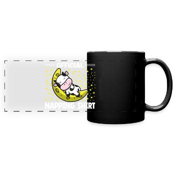Sleeping Sloth Lover Cute Cow Napping - Panorama-Tasse farbig - Schwarz - Vorne