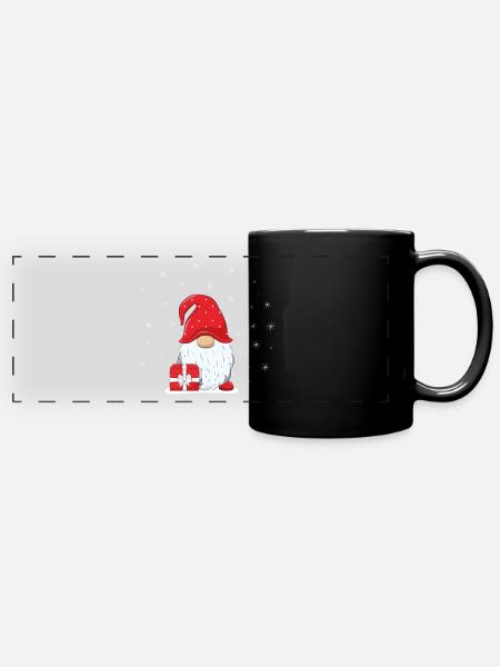 Weihnachten Winter Wichtel Zwerg - Panorama-Tasse farbig - Schwarz