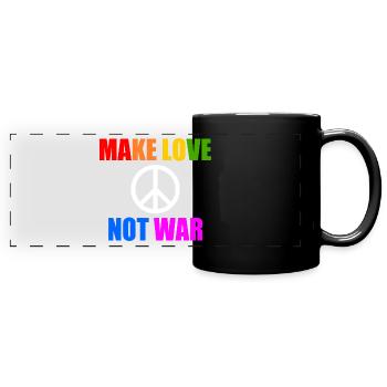 Make love not war - Panorama-Tasse farbig - Schwarz - Vorne