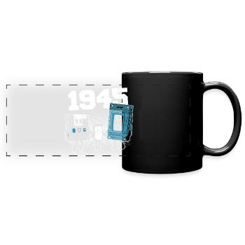 Jahrgang Geboren 1945 Geburtstagsgeschenk 1945 - Panorama-Tasse farbig - Schwarz - Vorne
