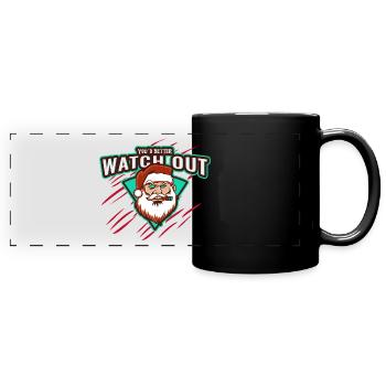 Mauvais Père Noël - Mug panoramique uni - noir - Devant