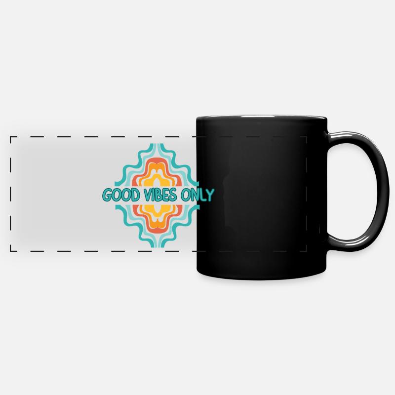 nur gute Laune - Panorama-Tasse farbig - Schwarz