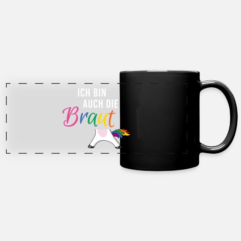 LGBTQ Braut Einhorn JGA Junggesellinnenabschied 2 - Panorama-Tasse farbig - Schwarz