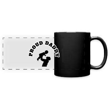 Fier Papa Fille Enfant Noir - Mug panoramique uni - noir - Devant