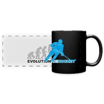 Evolution Ice Hockey, Eishockey - Panorama-Tasse farbig - Schwarz - Vorne