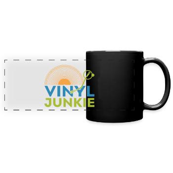 Vinyl junkie Spruch Techno Rave Festival Geschenk - Panorama-Tasse farbig - Schwarz - Vorne