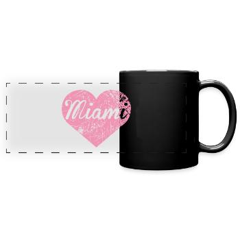 Miami Herz - Panorama-Tasse farbig - Schwarz - Vorne