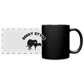 Doggy Style Black Grunge - Panorama-Tasse farbig - Schwarz - Vorne