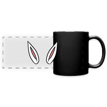 ears gift idea rabbit ears - Full Colour Panoramic Mug - black - Front