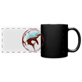 Great White Shark - Full Colour Panoramic Mug - black - Front