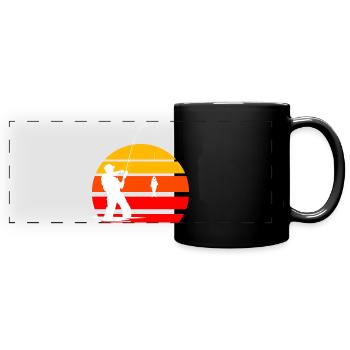 Fischen Angeln Angler Petri Heil Karpfen Fishing - Panorama-Tasse farbig - Schwarz - Vorne