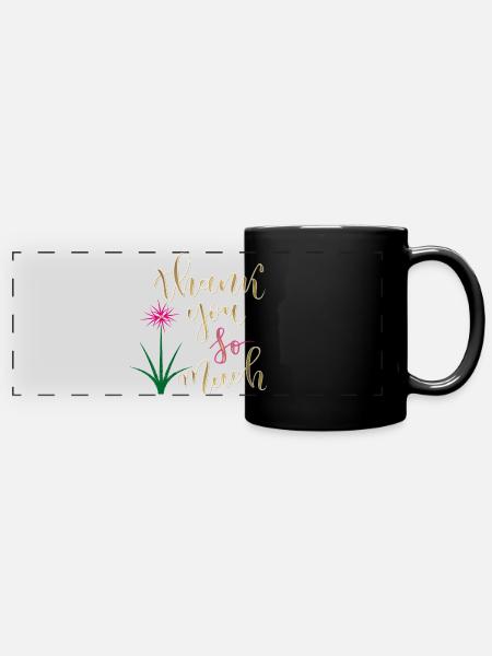 thank you so much - Panorama-Tasse farbig - Schwarz