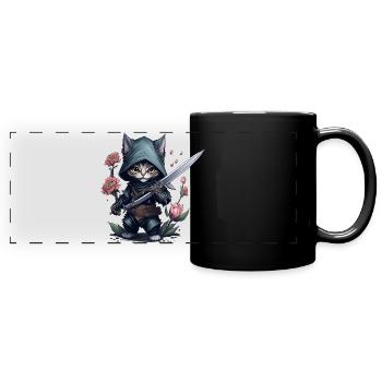 The ultimate ninja cat - Full Colour Panoramic Mug - black - Front