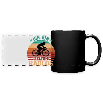 Selten Radlos Fahrrad Radsport Fahrradfahrer Bike - Panorama-Tasse farbig - Schwarz - Vorne