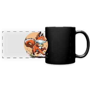Fox Runner - Mug panoramique uni - noir - Devant