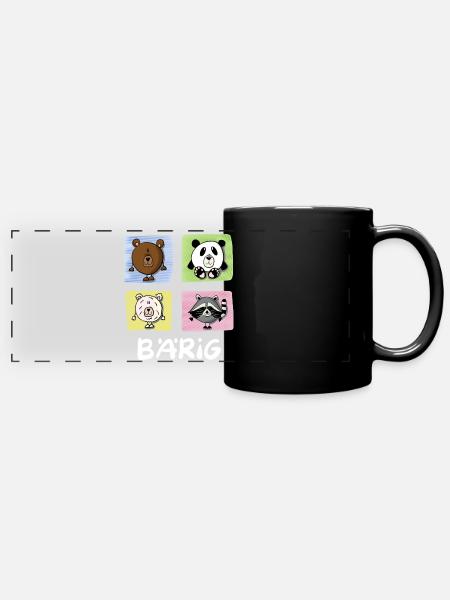 Bären Bärig - Panorama-Tasse farbig - Schwarz