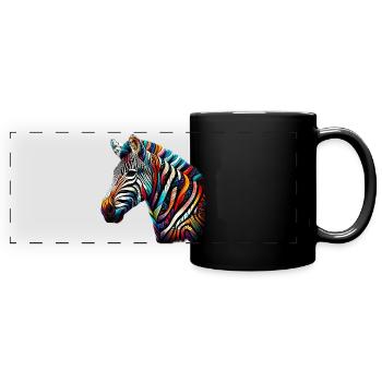 Zèbre - Mug panoramique uni - noir - Devant