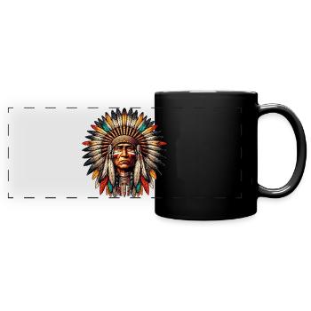 Peau rouge amérindienne américaine - Mug panoramique uni - noir - Devant