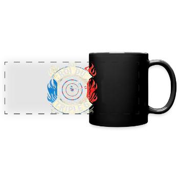 Roi du triple 6 humour fléchettes roi dard cible - Mug panoramique uni - noir - Devant