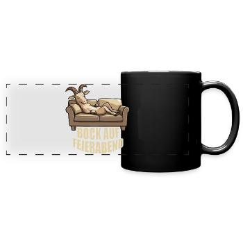 Feierabend Freizeit Urlaub Rente Vatertag Lustiges - Panorama-Tasse farbig - Schwarz - Vorne