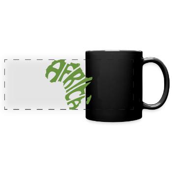 Afrika Karte Word Art - Panorama-Tasse farbig - Schwarz - Vorne
