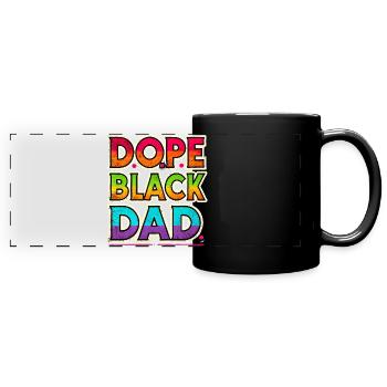 Cooles schwarzes Papa-Regenbogen-Design - Panorama-Tasse farbig - Schwarz - Vorne