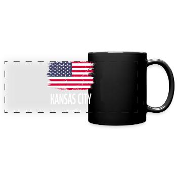 Kansas City - Full Colour Panoramic Mug - black - Front