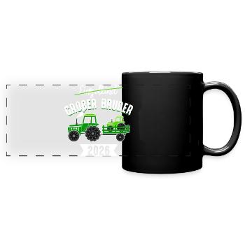 Big Brother Tractor 2026 Bébé enceinte - Mug panoramique uni - noir - Devant
