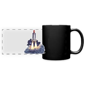 Exploration astronomique du lancement de fusées spatiales - Mug panoramique uni - noir - Devant