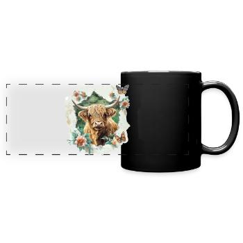 Highland cattle - Full Colour Panoramic Mug - black - Front