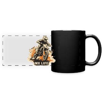Motocross MX Life Shirt – Offroad Dirt Bike - Full Colour Panoramic Mug - black - Front