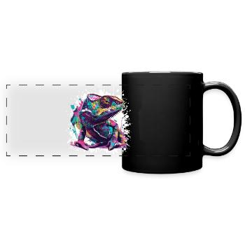  Gecko Spritzer - Panorama-Tasse farbig - Schwarz - Vorne