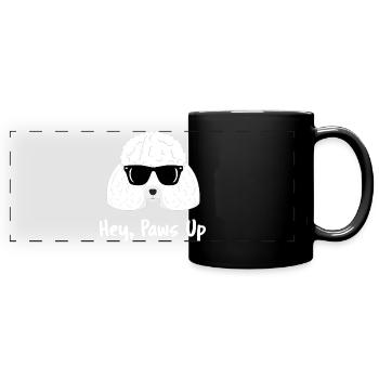 Cool Poodle Sunglasses Hey Paws Up Dog - Full Colour Panoramic Mug - black - Front