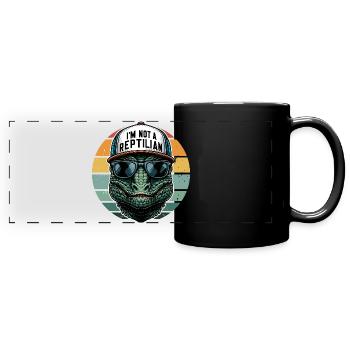 Je ne suis pas un OVNI drôle de Reptilien - Mug panoramique uni - noir - Devant
