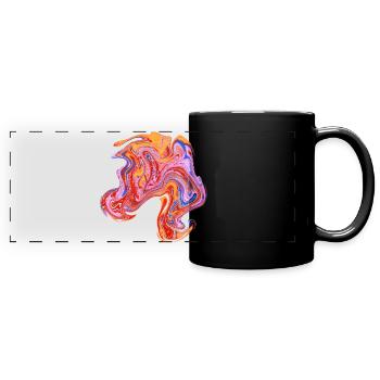 Motif néon tourbillonnant de couleurs - Mug panoramique uni - noir - Devant