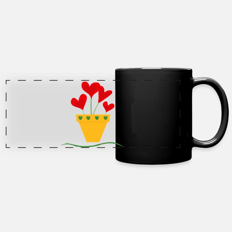Love pot - Full Colour Panoramic Mug - black