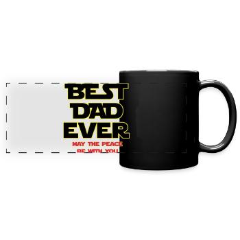 Best Dad Ever Neon Outline - Full Colour Panoramic Mug - black - Front