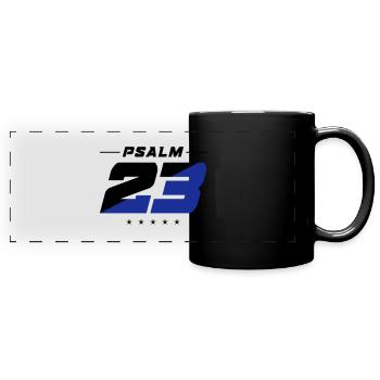 Psaume 23 verset de la Bible - Mug panoramique uni - noir - Devant