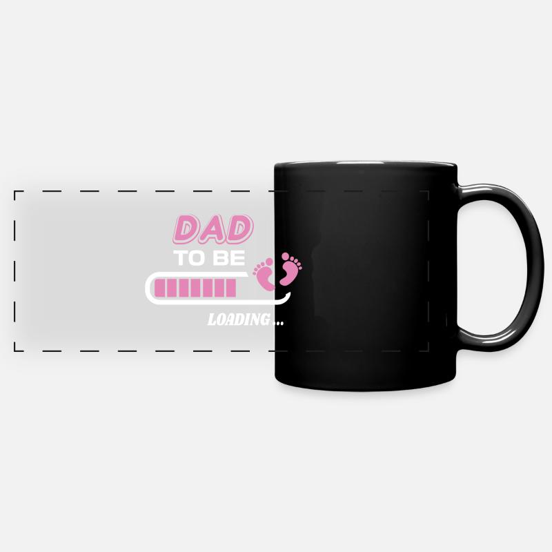 futur papa. Patienter cadeau naissance - Mug panoramique uni - noir