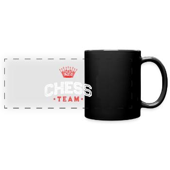 Chess Team - Panorama-Tasse farbig - Schwarz - Vorne